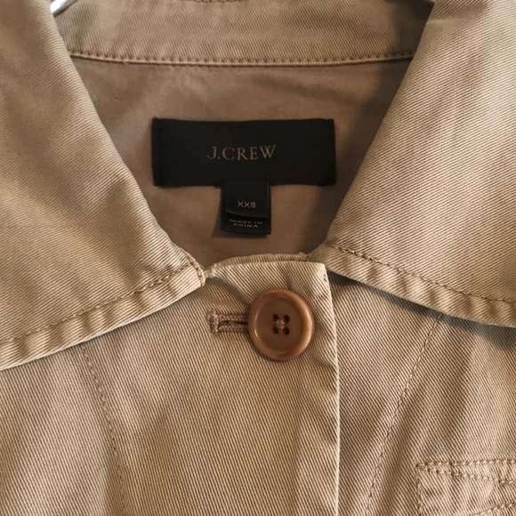 J Crew Tan Khaki Jacket pleated back. Size XXS. - Picture 5 of 5
